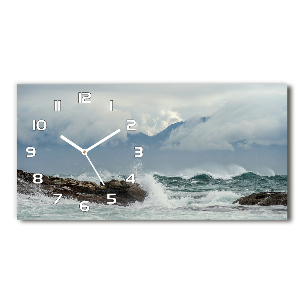 Horizontal wall clock Rough sea