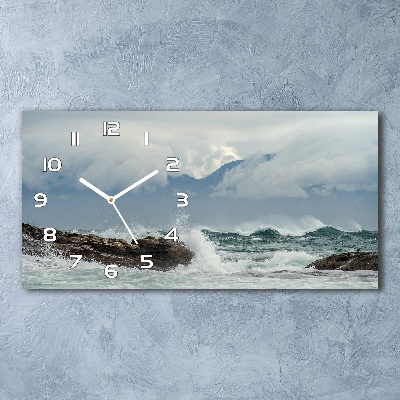 Horizontal wall clock Rough sea