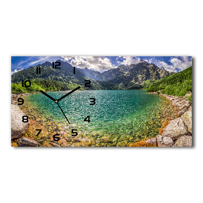 Horizontal wall clock Lake in the mountains