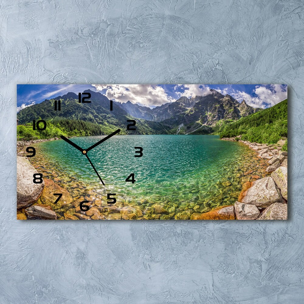 Horizontal wall clock Lake in the mountains