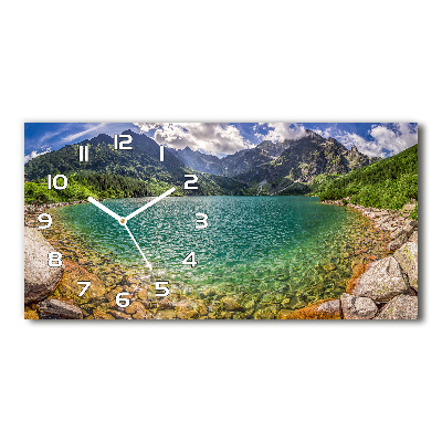 Horizontal wall clock Lake in the mountains