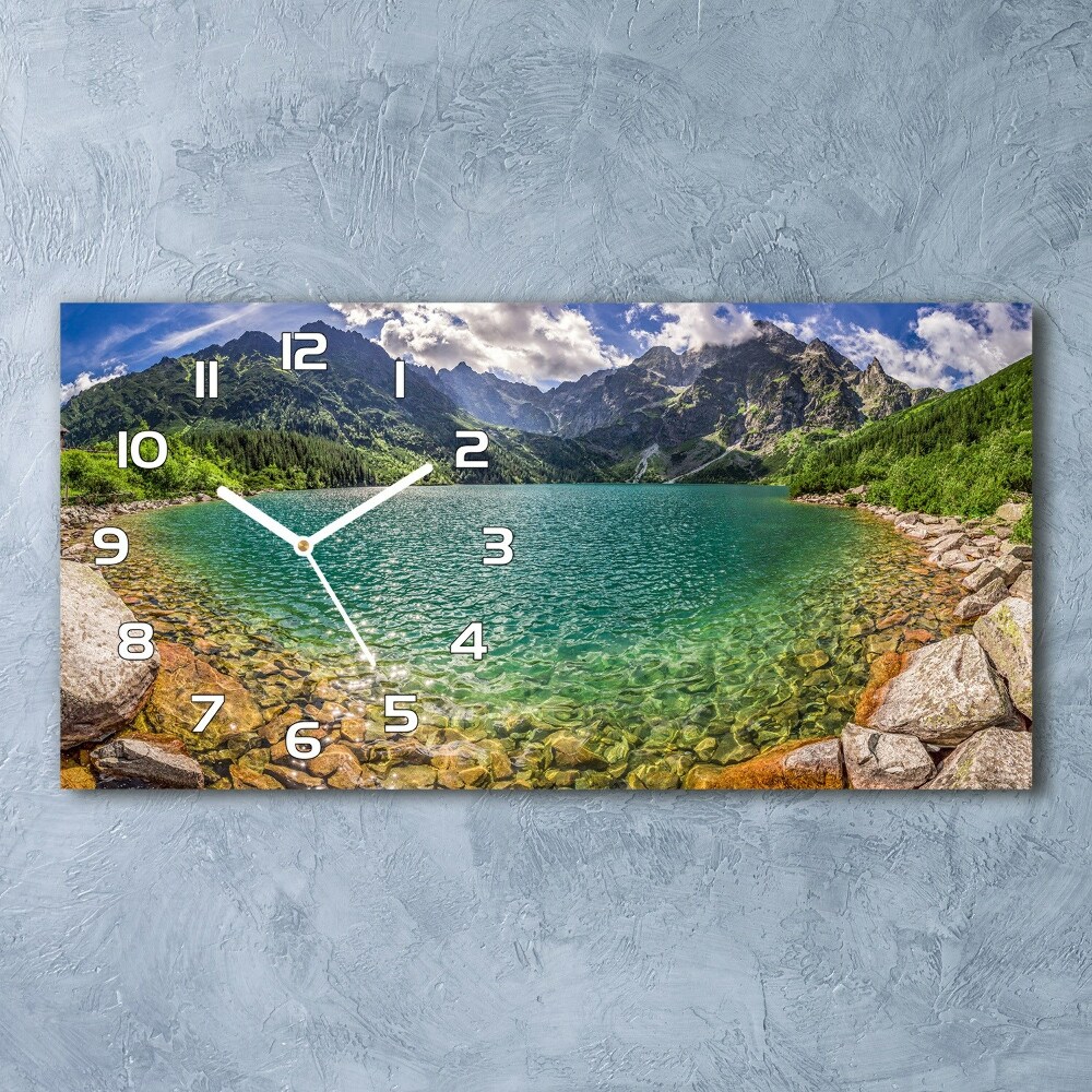 Horizontal wall clock Lake in the mountains