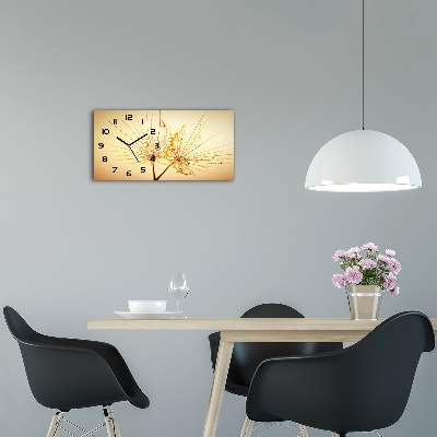 Horizontal rectangular wall clock Dandelion seeds