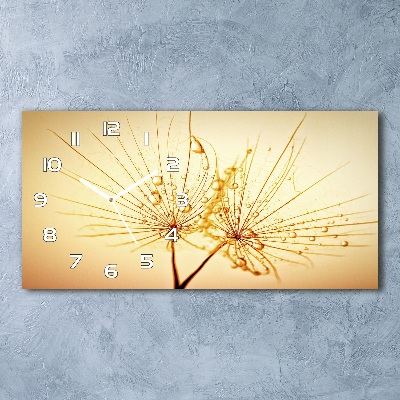 Horizontal rectangular wall clock Dandelion seeds