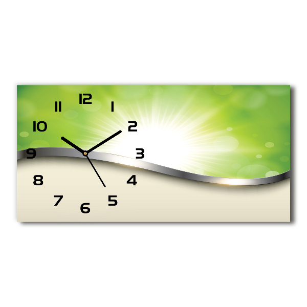 Horizontal wall clock Green abstraction