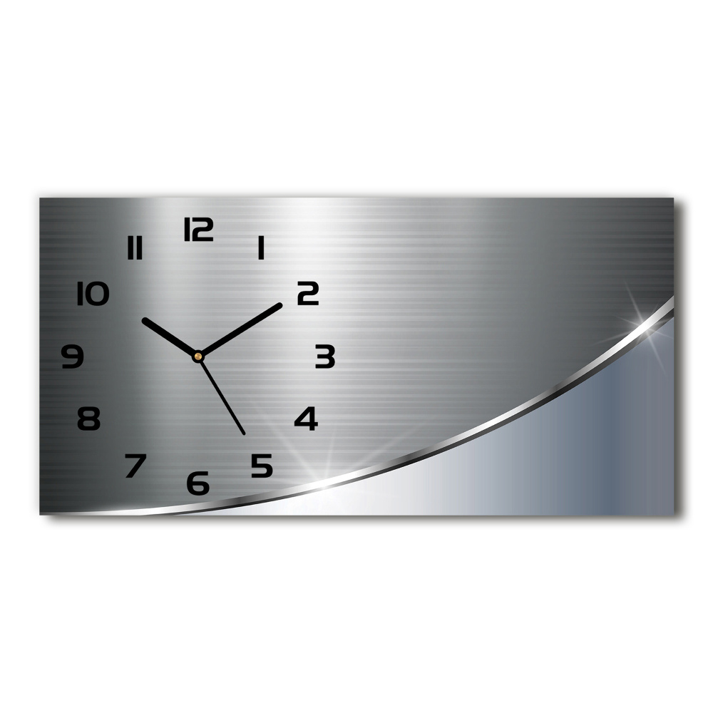 Horizontal rectangular wall clock Metal abstraction