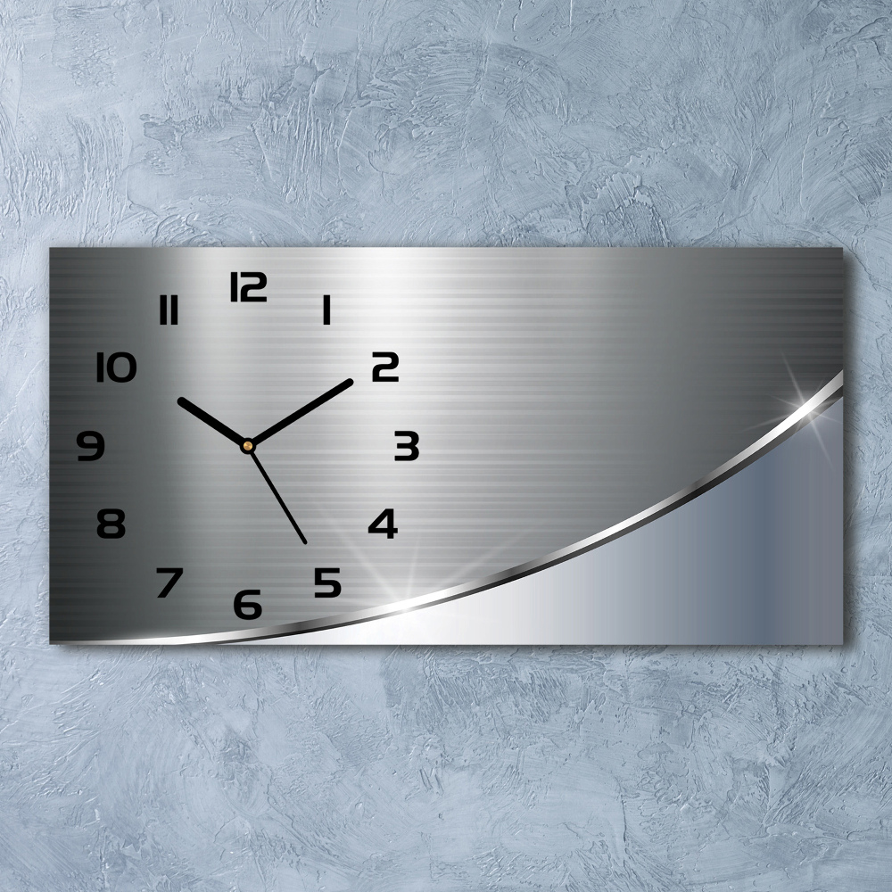 Horizontal rectangular wall clock Metal abstraction