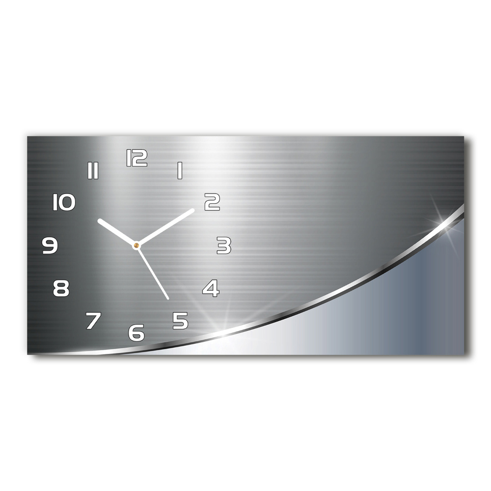 Horizontal rectangular wall clock Metal abstraction