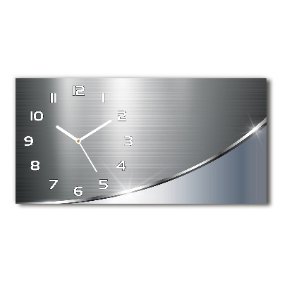 Horizontal rectangular wall clock Metal abstraction