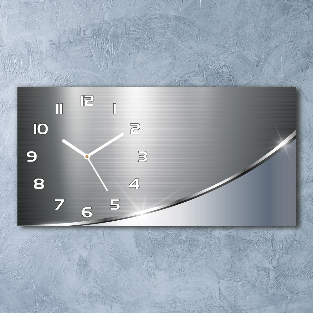 Horizontal rectangular wall clock Metal abstraction