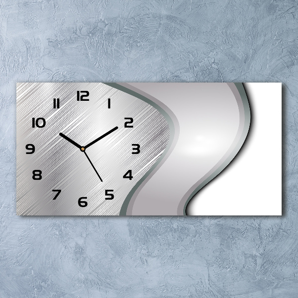 Horizontal rectangular wall clock Metal abstraction