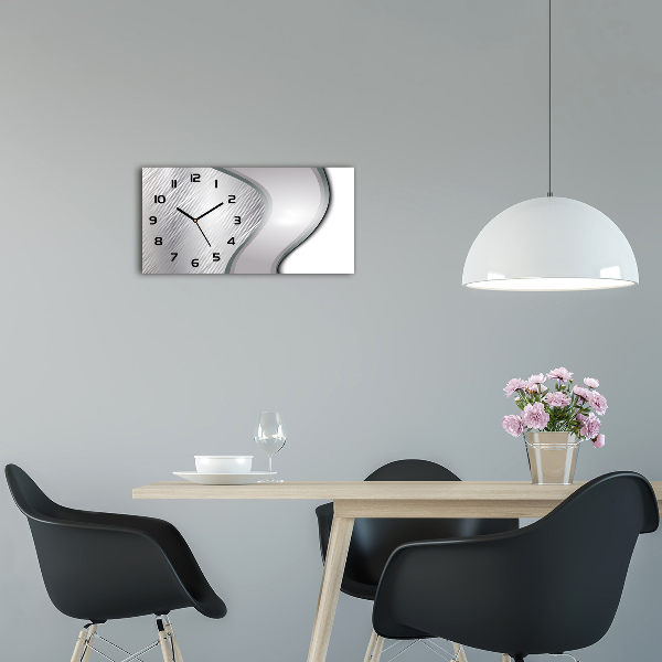 Horizontal rectangular wall clock Metal abstraction