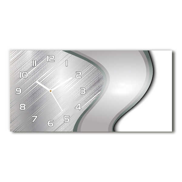 Horizontal rectangular wall clock Metal abstraction