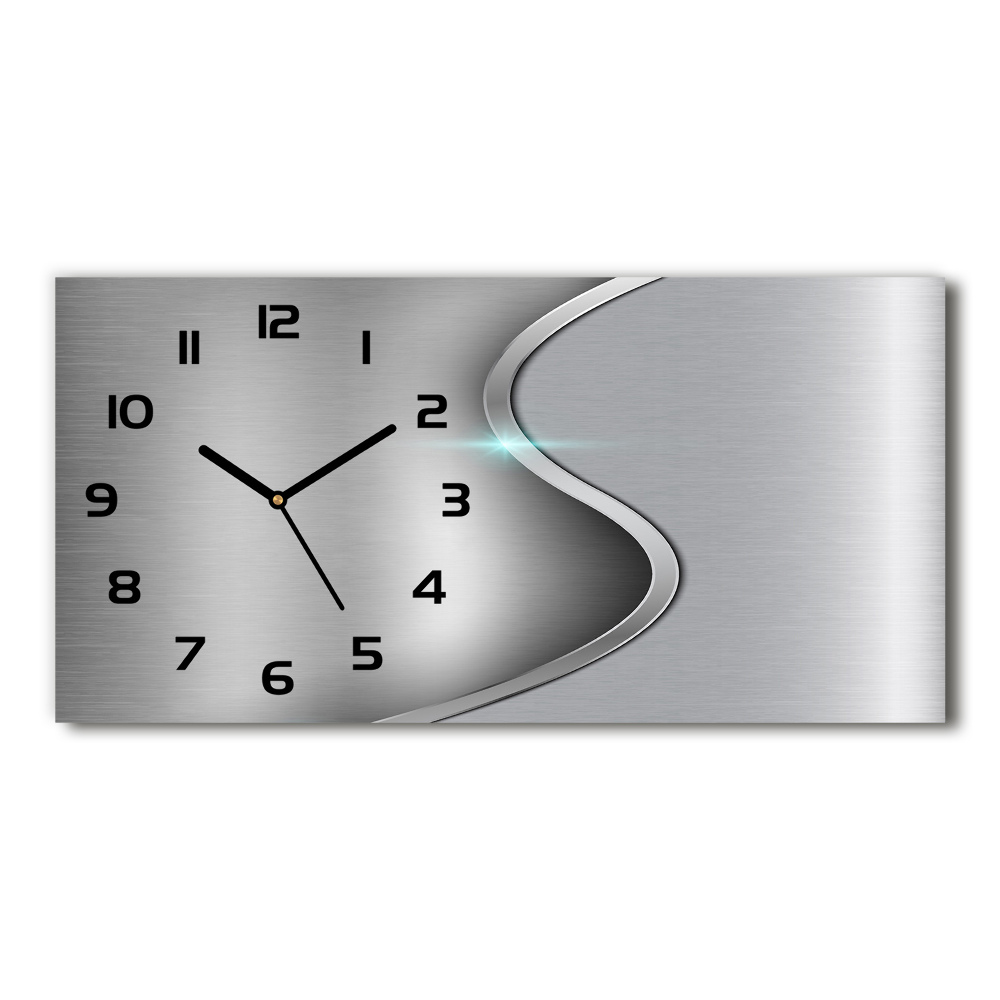 Horizontal rectangular wall clock Metal abstraction