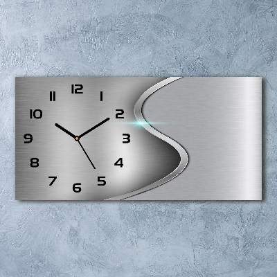 Horizontal rectangular wall clock Metal abstraction