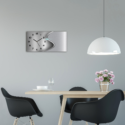 Horizontal rectangular wall clock Metal abstraction