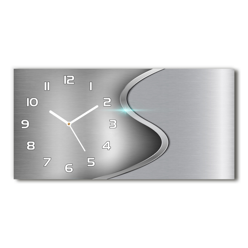 Horizontal rectangular wall clock Metal abstraction