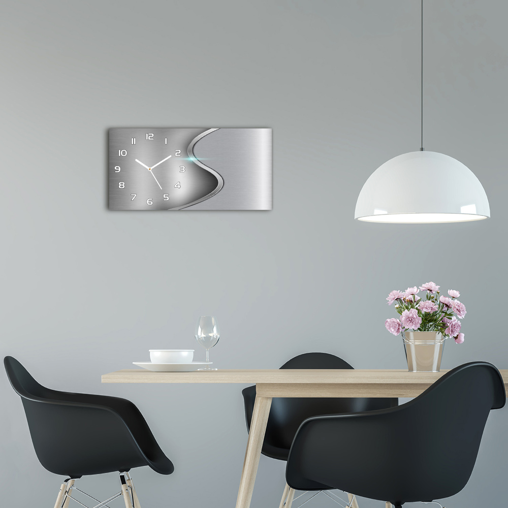 Horizontal rectangular wall clock Metal abstraction