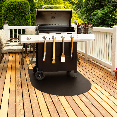 Metal grill mat semi-oval shaped 31x35 in (80x90 cm)