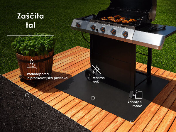 BBQ floor protector Rectangle shaped 39x31 in (100x80 cm)