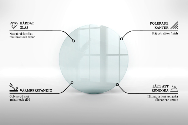 Glass hearth for wood stove round transparent