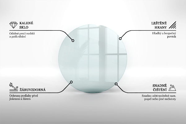 Glass hearth for wood stove round transparent