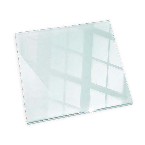 Glass hearth rectangular transparent