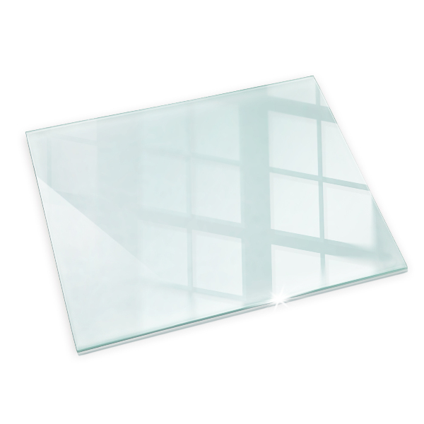 Glass hearth rectangular transparent