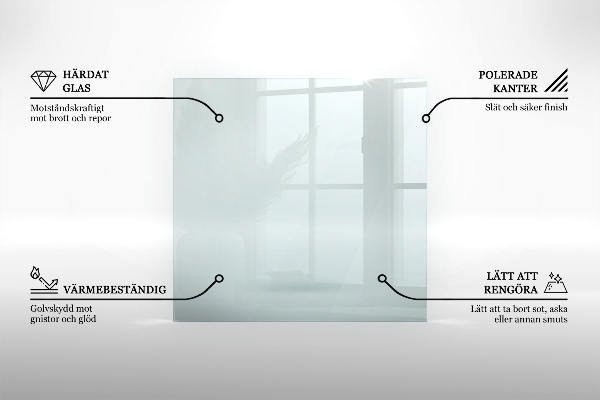 Glass hearth rectangular transparent