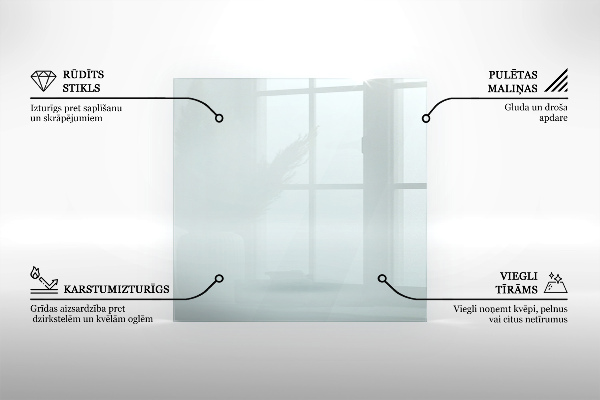 Glass hearth rectangular transparent