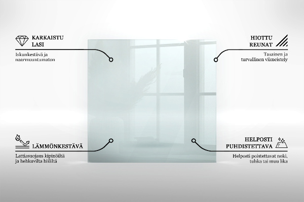 Glass hearth rectangular transparent