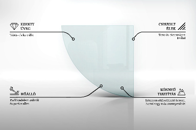 Corner glass hearth quadrant transparent