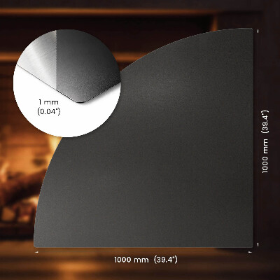 Hearth pad for fireplace industrial metal finish