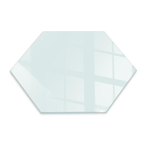 Hexagonal tempered glass hearth transparent