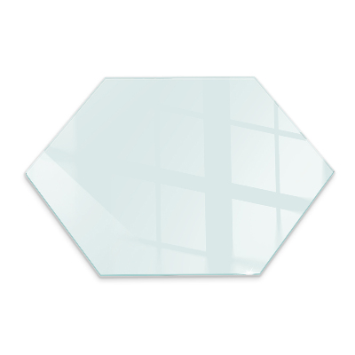 Hexagonal tempered glass hearth transparent