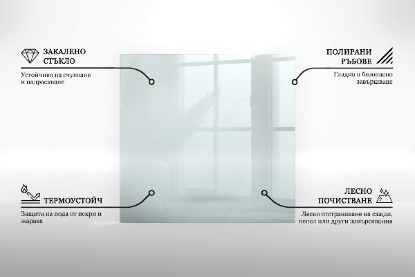 Hexagonal tempered glass hearth transparent