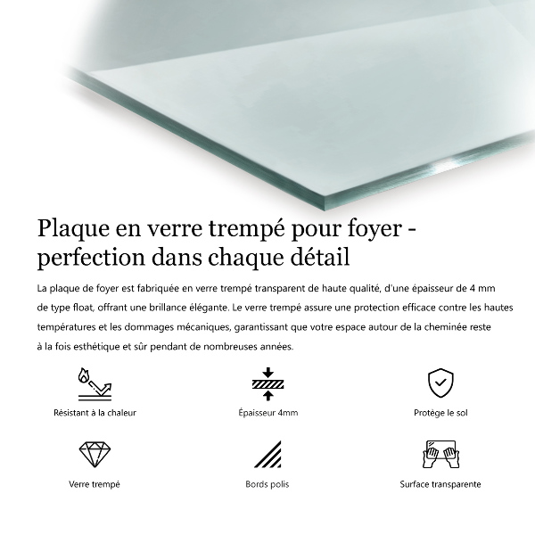 Hexagonal tempered glass hearth transparent