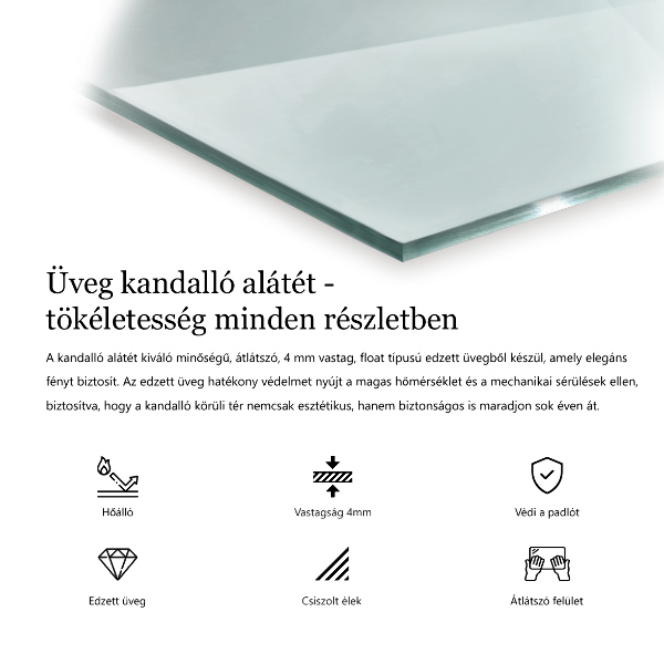 Hexagonal tempered glass hearth transparent