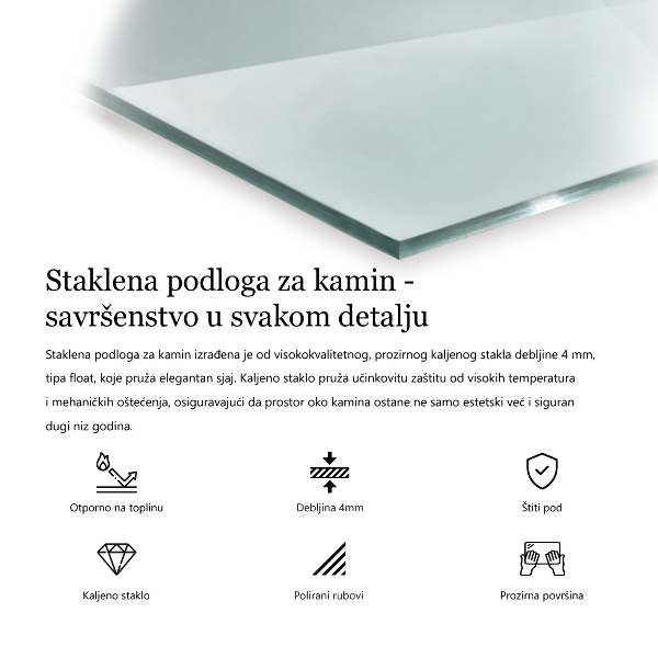 Hexagonal tempered glass hearth transparent