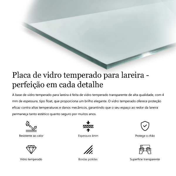 Hexagonal tempered glass hearth transparent