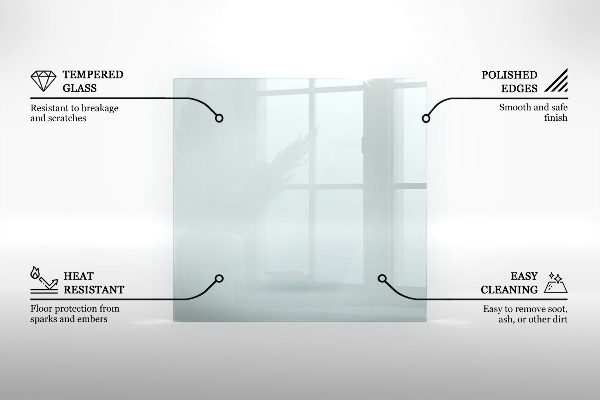 Hexagonal tempered glass hearth transparent