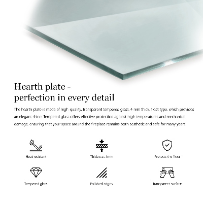 Hexagonal tempered glass hearth transparent