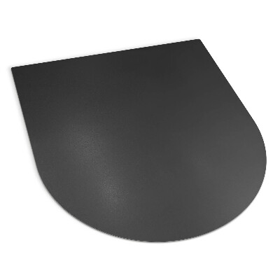 Semi-oval hearth pad for fireplace in industrial metal
