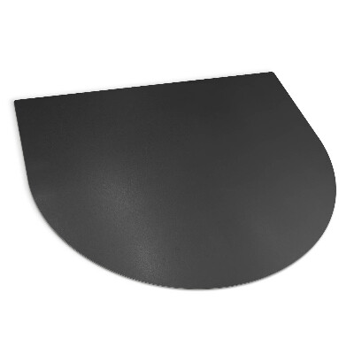 Semi-oval hearth pad for fireplace in industrial metal