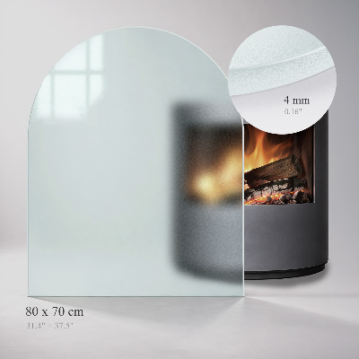 Semi-oval hearth pad for wood stove with a frosted visual effect
