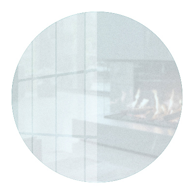 Round wood burner hearth pad Milky glass optical effect