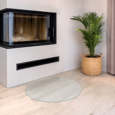 Round wood burner hearth pad Milky glass optical effect
