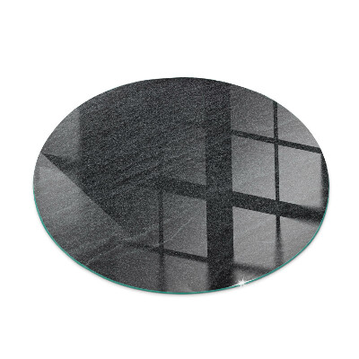 Round glass hearth for log burner Natural stone pattern