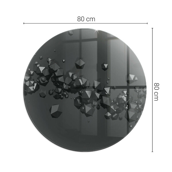 Round glass hearth Abstract cloud forms in solids