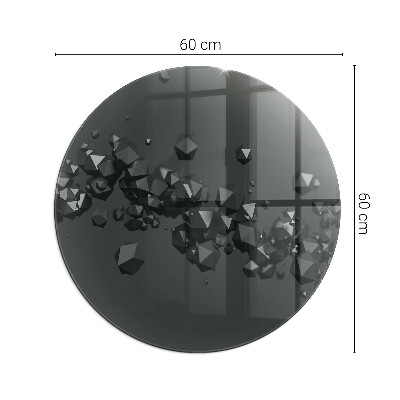 Round glass hearth Abstract cloud forms in solids